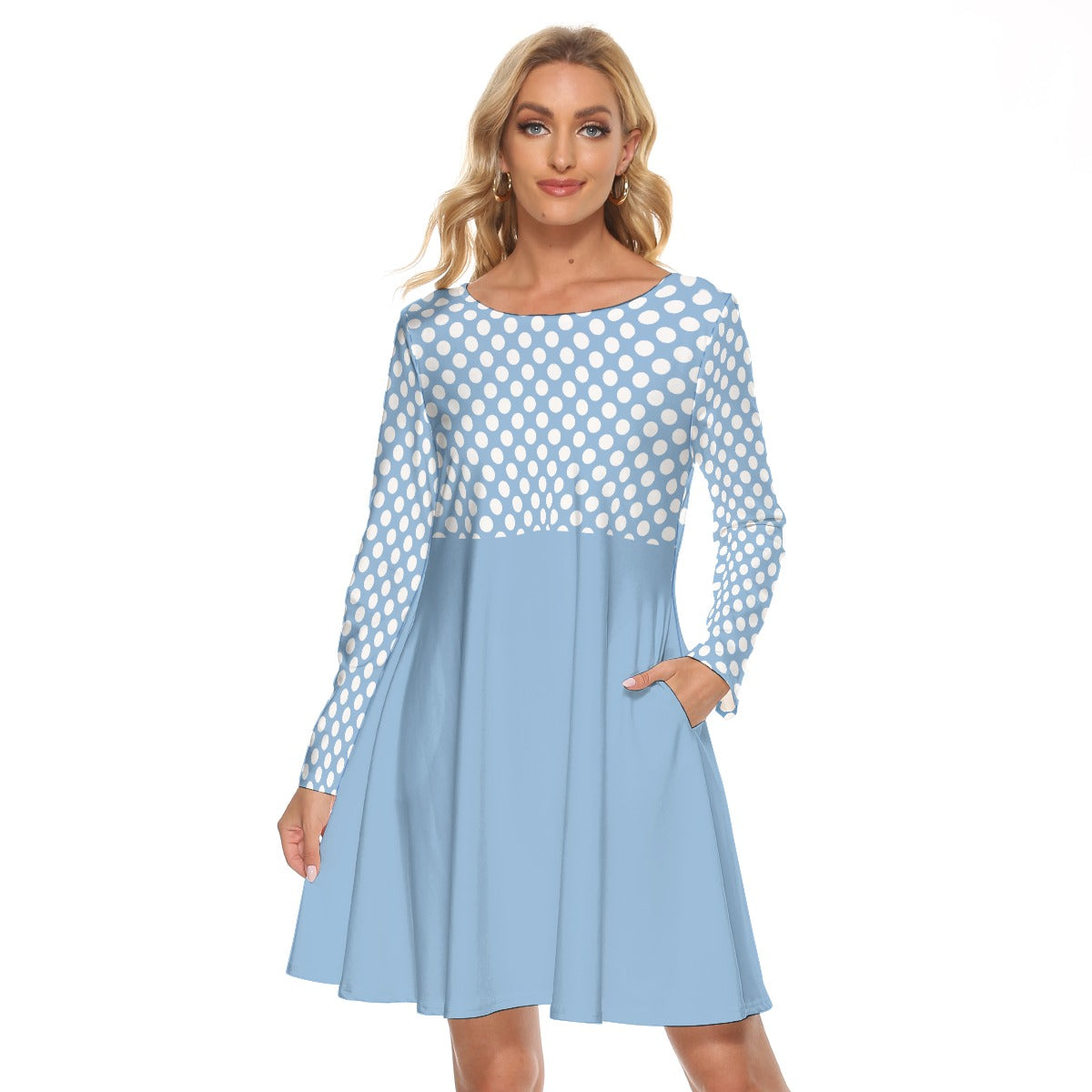 Polka Dot Long Sleeve Adult Dress