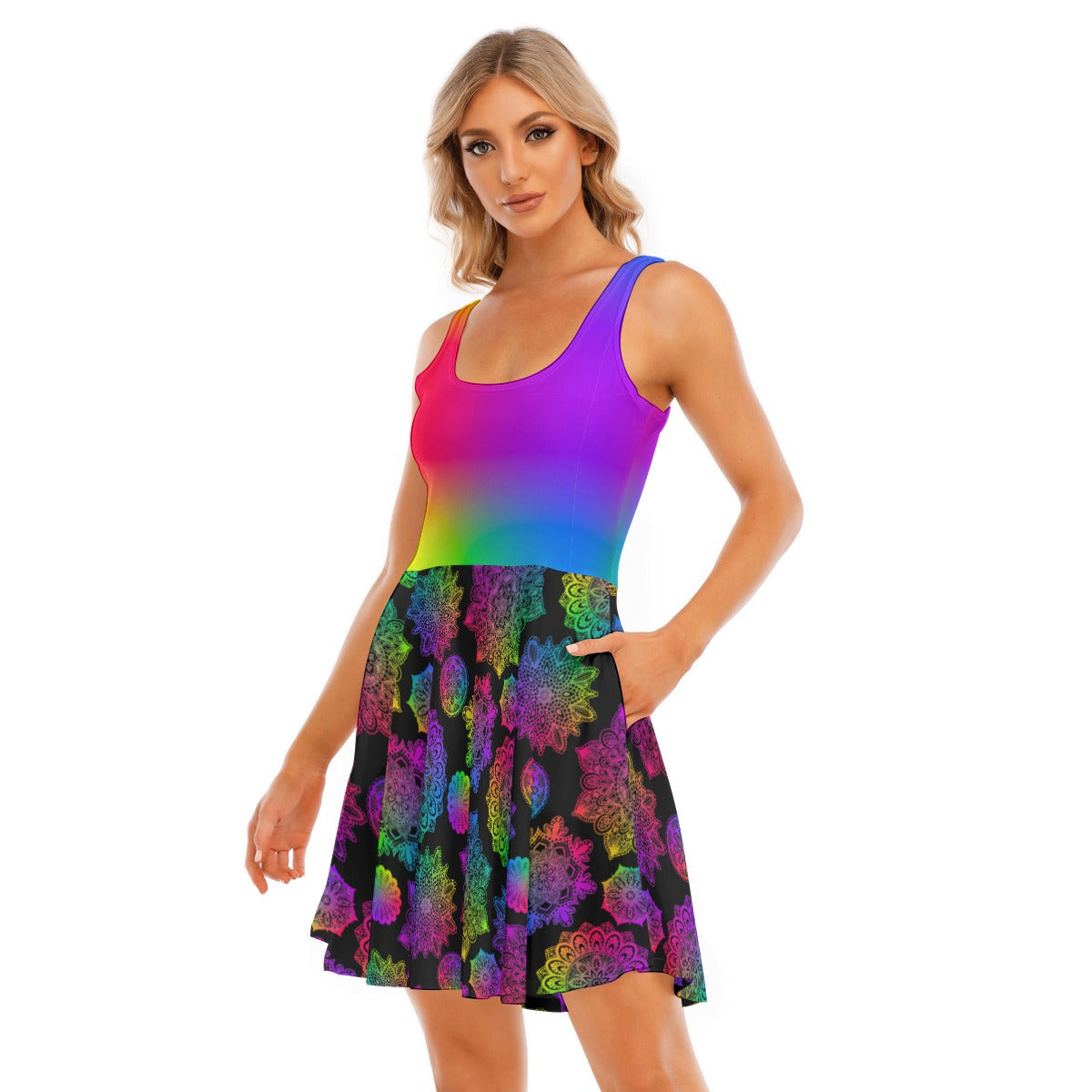 Rainbow Mandala Adult Dress