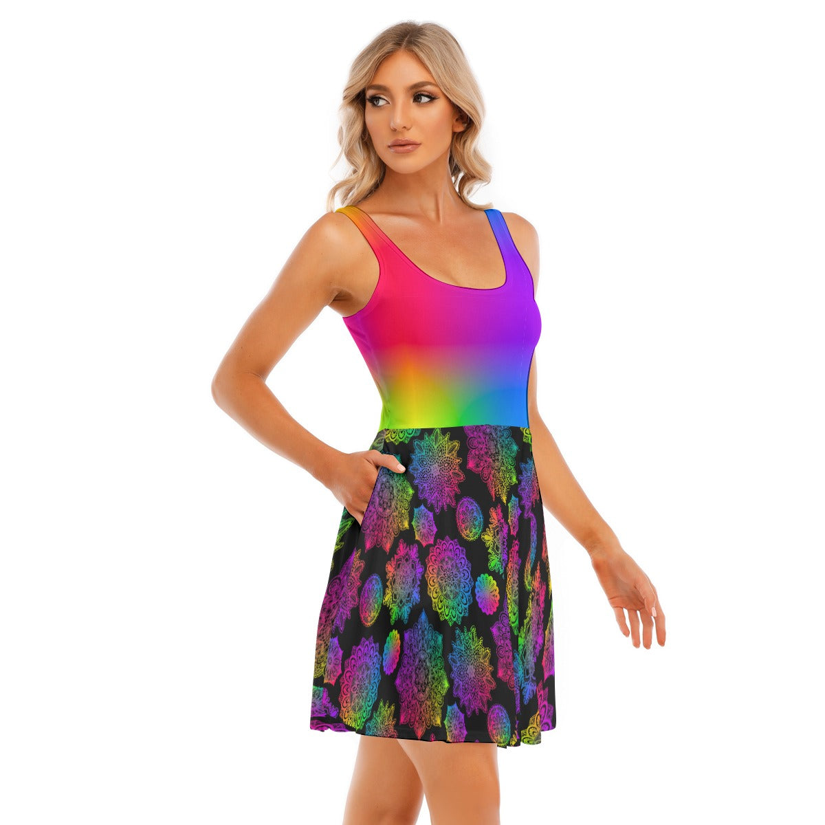 Rainbow Mandala Adult Dress