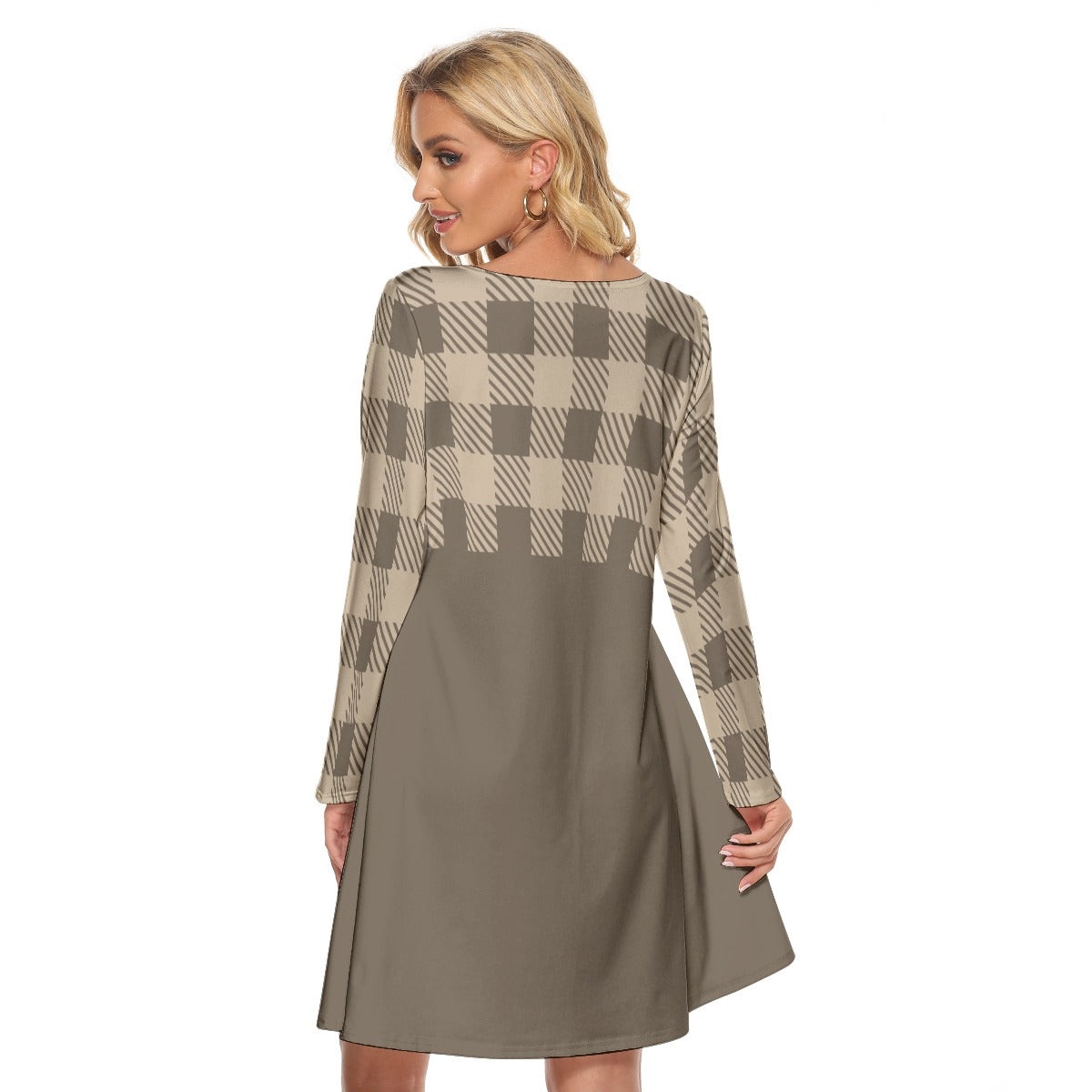 Fall Favorites Long Sleeve Adult Dress Plaid