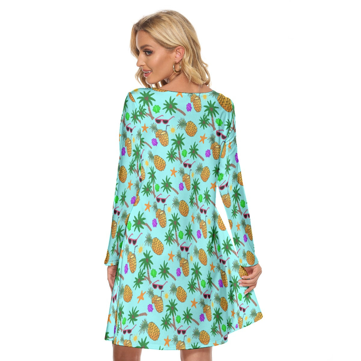 Tropical Getaway Long Sleeve Adult Dress