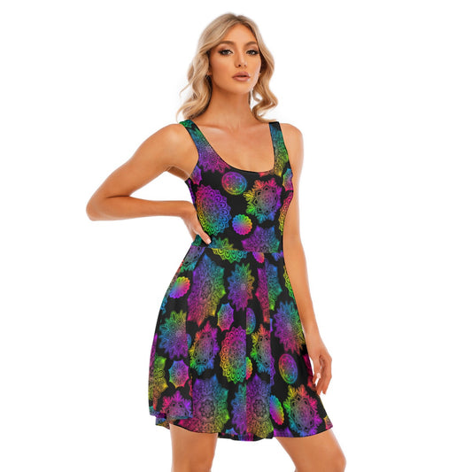 Rainbow Mandala Pattern Adult Dress