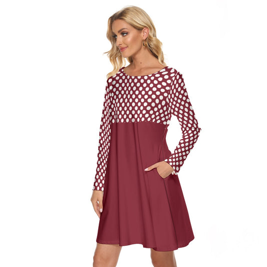 Polka Dot Long Sleeve Adult Dress