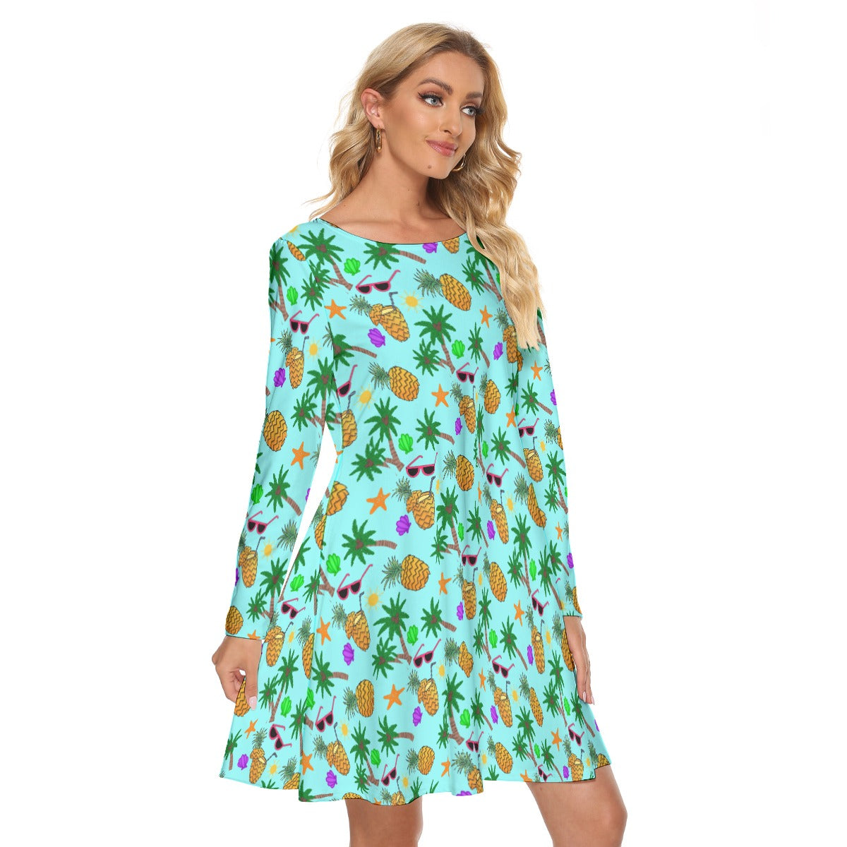 Tropical Getaway Long Sleeve Adult Dress