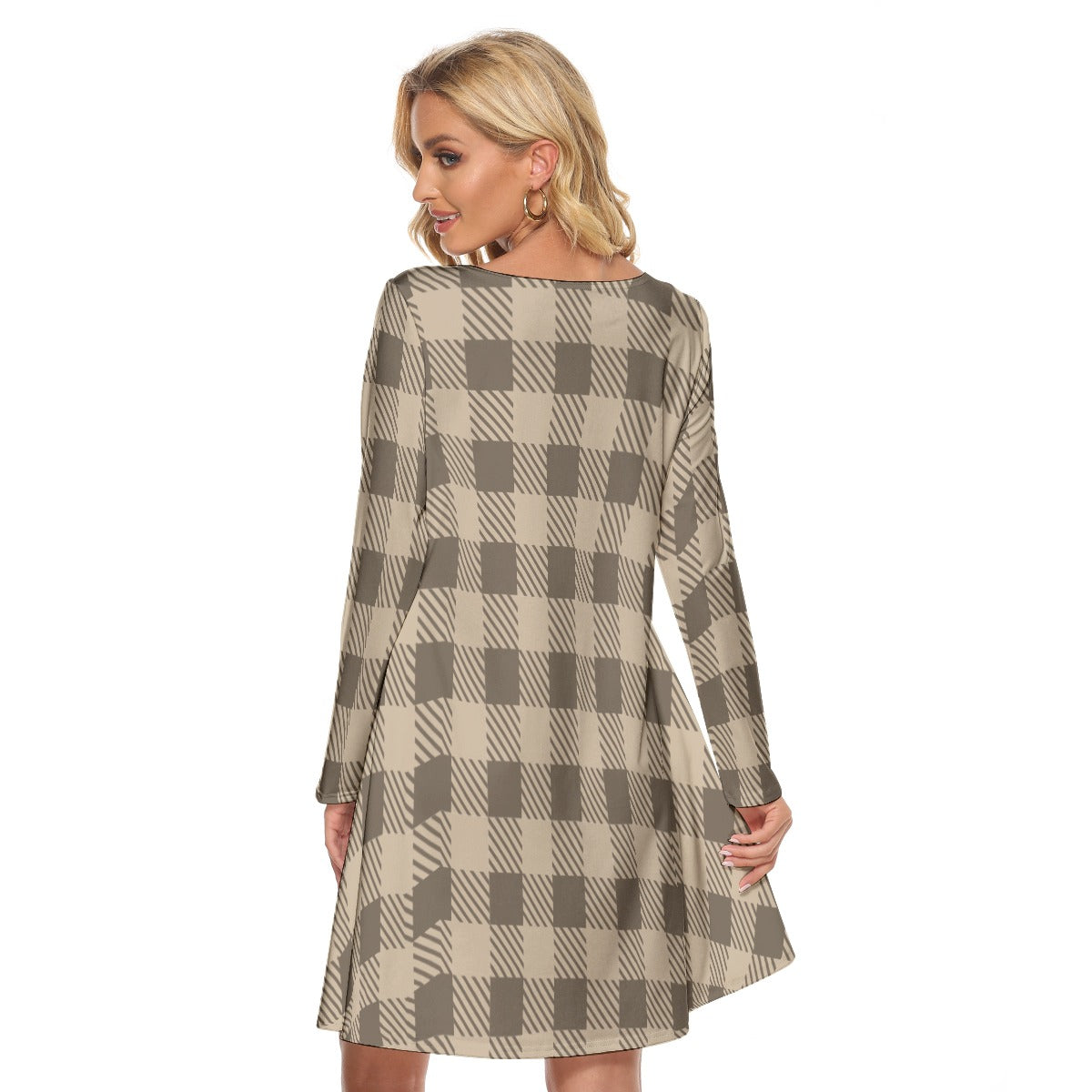 Fall Favorites Long Sleeve Adult Dress Plaid