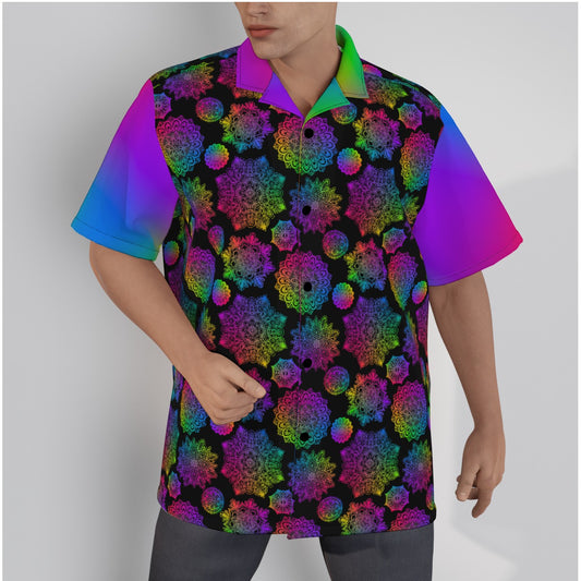 Rainbow Mandala Adult Button Up