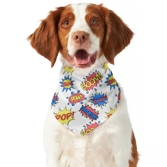 Bandana para mascotas con estampado de cómic