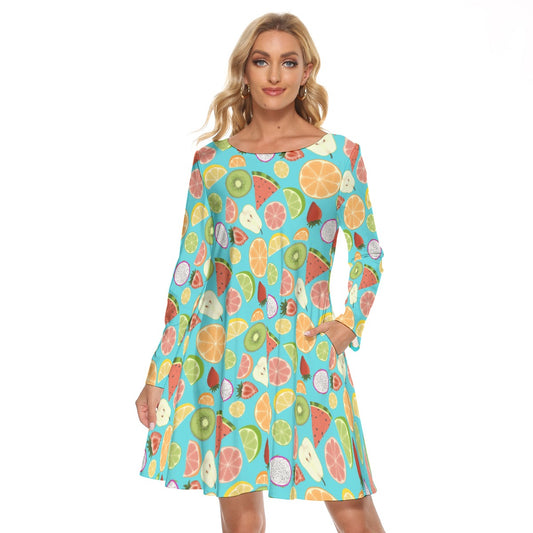 Tropical Twist Long Sleeve Adult Dress