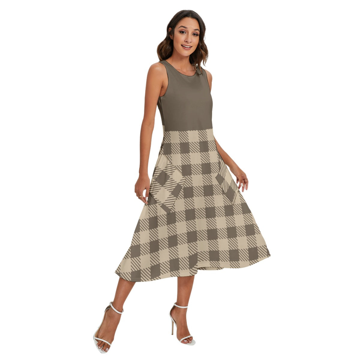 Fall Favorites Adult Tank Dress Plaid