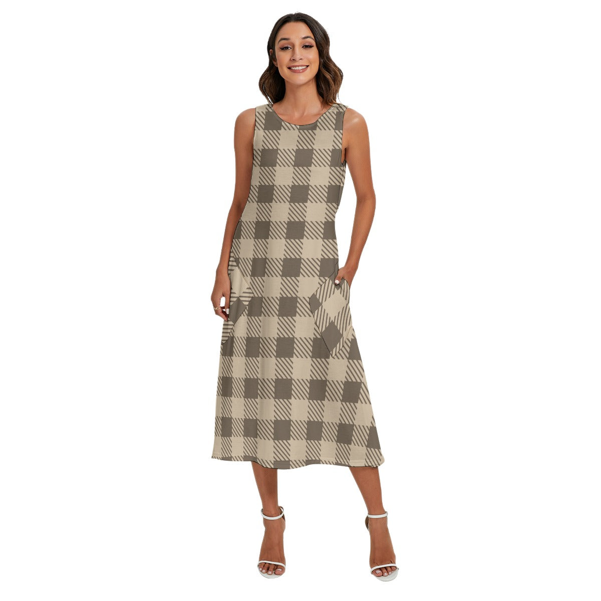 Fall Favorites Adult Tank Dress Plaid