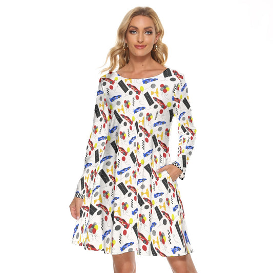 Let's Race! Long Sleeve Adult Dress